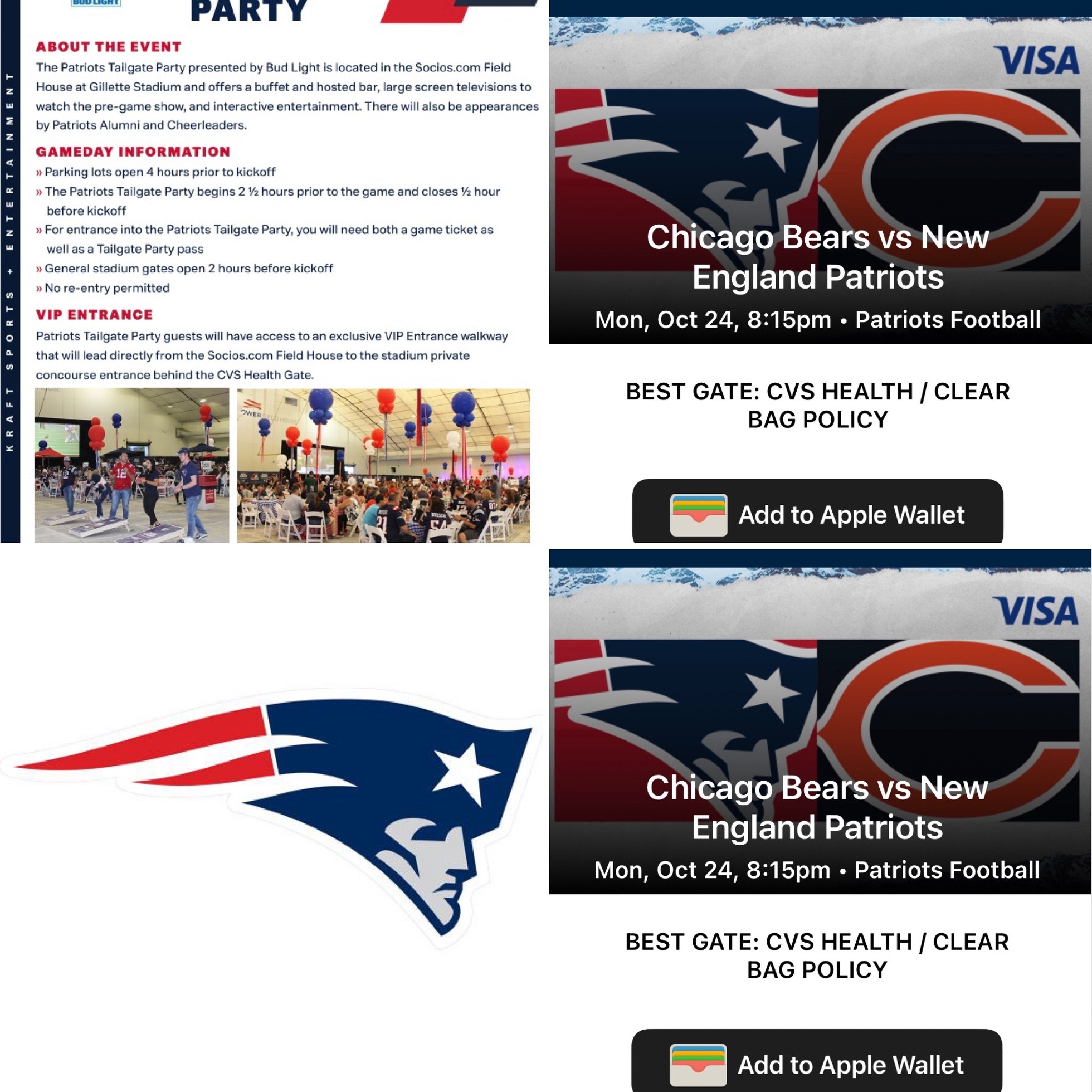 Monday Night Football & VIP Tailgate Party Gillette Stadium Ricky